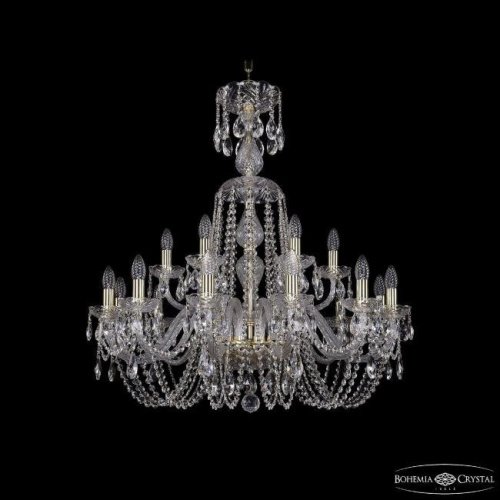 1402/12+6/300/XL-90 G Подвесная хрустальная люстра 1402 Bohemia 1402/12+6/300/XL-90 G