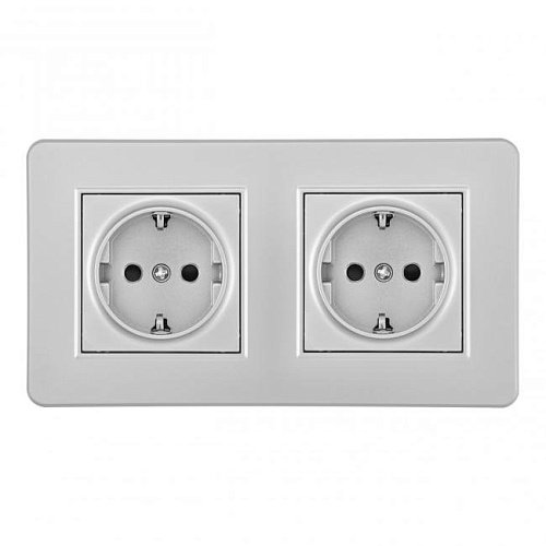 SET16-2-40-1x2 silver Розетка Arte Milano Set16-2 SET16-2-40-1x2 silver