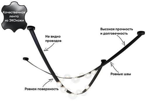 BOSQUE SP7 L3000 BLACK/TRANSPARENT Светильник подвесной Crystal Lux Bosque BOSQUE SP7 L3000 BLACK/TRANSPARENT