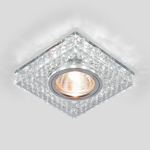 Встраиваемый светильник Elektrostandard Annuli 8391 MR16 CL/SL прозрачный/серебро для Леруа