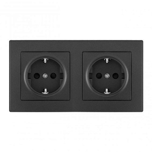 SET06-2-40-1x2 black Розетка Arte Milano Set06-2 SET06-2-40-1x2 black