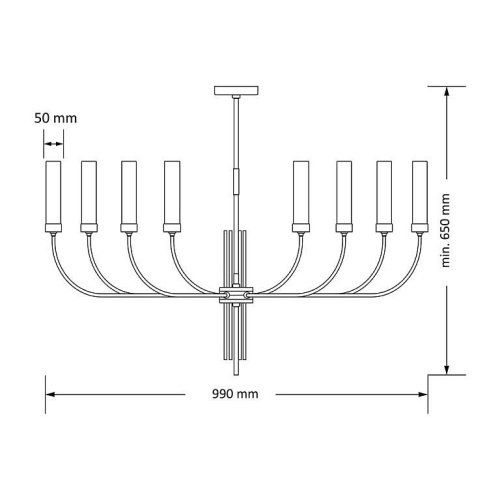 Люстра на штанге Kutek Mussa MUS-ZW-8(Z)II