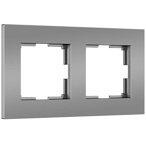 W0022965/ Рамка на 2 поста Slab (серебро софт) Рамка Werkel Slab серебро софт W0022965/ Рамка на 2 поста Slab (серебро софт)