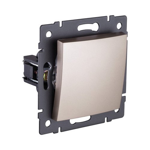REA-R-001GD Выключатель 1-клавишный 10А/250В, изогнутый, золотой Kollinger REA-R-001GD для Aspekt, Eleganz, Reflex