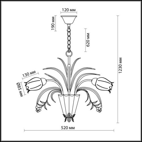 Люстра подвесная с цветочками Merida 2652/3 Odeon Light