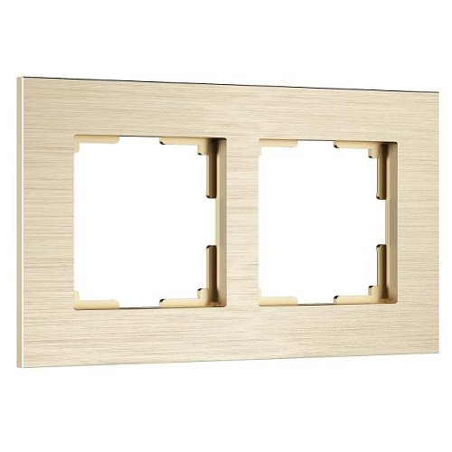 W0023511/ Рамка на 2 поста AluMax (шампань) Рамка Werkel W0023511/ Рамка на 2 поста AluMax (шампань)