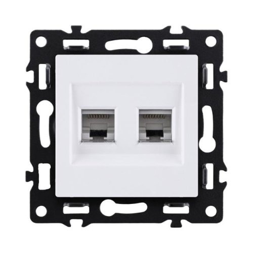 AS-018WH Розетка двойная Ethernet RJ45 Cat.6, белый Kollinger Asthetik AS-018WH