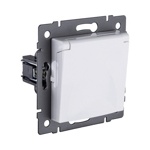 Розетка штепсельная SCHUKO 16A/250 В с крышкой, белый Kollinger REA-006WH для Aspekt, Eleganz, Reflex