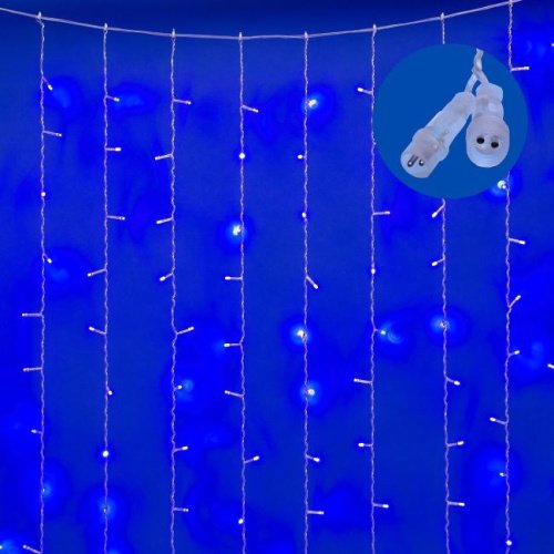 Занавес светодиодный с эффектом мерцания, 3х2м Uniel ULD-C3020-240/TTK BLUE IP44