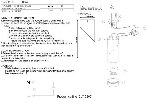 Светильник спот Crystal Lux Clt 030 CLT 030C WH