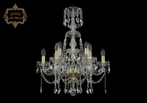 11.12.6+3.195.XL-67.Gd.Sp Подвесная хрустальная люстра 11.12 Art Classic 11.12.6+3.195.XL-67.Gd.Sp