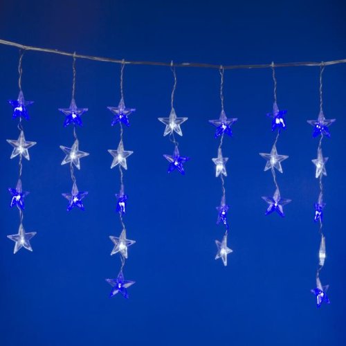 Занавес светодиодный фигурный Звёздочки-1 Uniel ULD-E5505-196/DTK WHITE-BLUE IP20 STARS-1