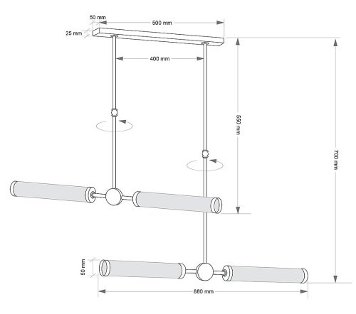Светильник потолочный Kutek Orezzo ORE-ZW-2X2(ZM)
