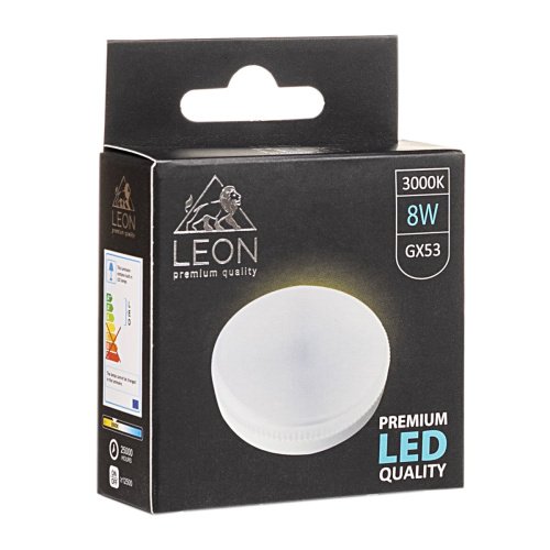 LE-GX53-8W-3000K Светодиодная лампа LEON LE-GX53-8W-3000K
