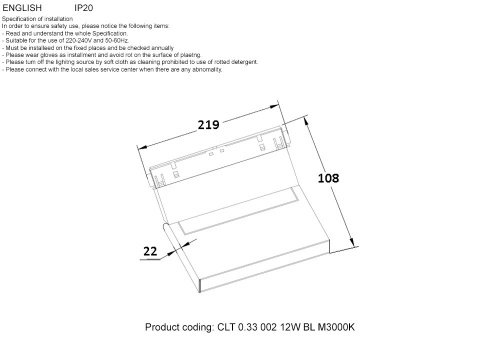 Трековый светильник Crystal Lux SPACE CLT 0.33 002 12W BL M3000K