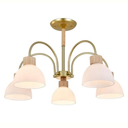 ES0000061 Потолочная люстра 150005/5R E27*60W Gold/Wood Sade Escada ES0000061