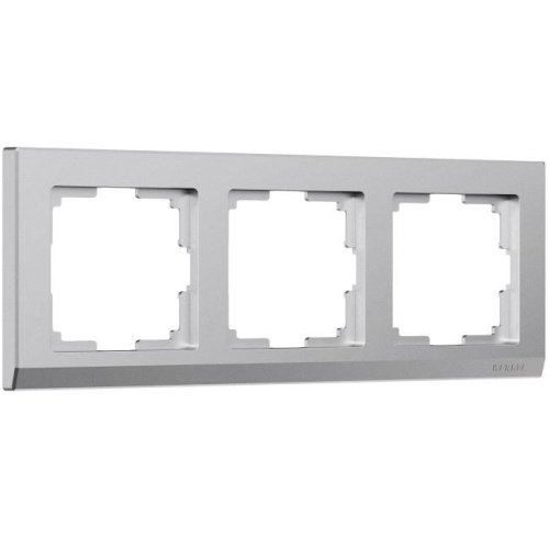 W0031865/ Рамка на 3 поста Stark (серебряный матовый) Рамка Werkel W0031865/ Рамка на 3 поста Stark (серебряный матовый)