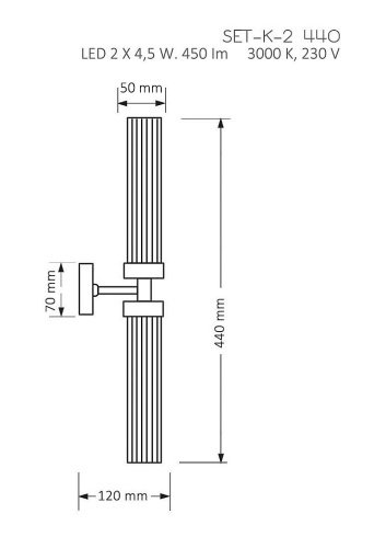 Настенное бра Kutek Seti SET-K-2(Z)II 440