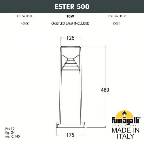 DS1.563.000.WXD1L Уличный наземный светильник Fumagalli Ester DS1.563.000.WXD1L