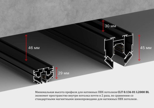 Шинопровод Crystal Lux Ux5 CLT 0.136 01 L2000 BL