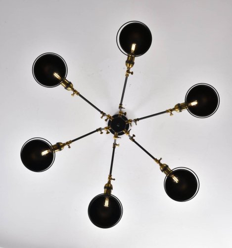 Люстра на штанге Lumina Deco Valmonti LDP D015-6 BK