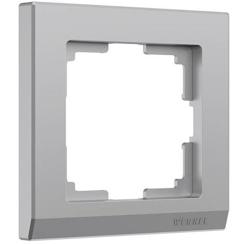 W0011806/ Рамка на 1 пост Stark (серебряный) Рамка Werkel W0011806/ Рамка на 1 пост Stark (серебряный)