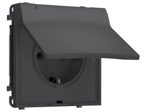 MS908010 MS908010 Комплект механизма электрической розетки SIGMA Графит Мягкое касание 50Hz 2P+E с/з с/ш и крышкой IP44 16A-250V QUANT PRO (SP9080, PR141)