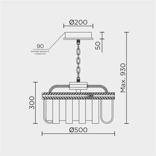 ML.9542.500 GD Подвесная люстра ML Modelux ML.9542.500 GD