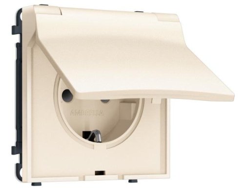 MS248010 MS248010 Комплект механизма электрической розетки SIGMA Жемчужно-кремовый 50Hz 2P+E с/з с/ш и крышкой IP44 16A-250V QUANT PRO (SP2480, PR141)