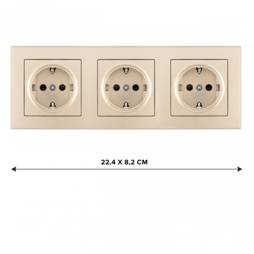 SET06-3-40-1x3 shampan Розетка Arte Milano Set06-3 SET06-3-40-1x3 shampan