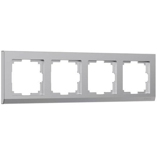 W0041806/ Рамка на 4 поста Stark (серебряный) Рамка Werkel W0041806/ Рамка на 4 поста Stark (серебряный)
