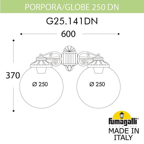 Уличный настенный светильник Fumagalli Globe 250 G25.141.000.AXF1RDN