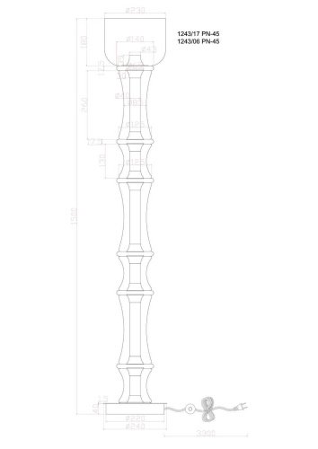 1244/17 PN-60 Торшер Divinare Sterzo 1244/17 PN-60