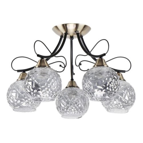 Потолочная люстра ЭкономСвет 91036 91036/5AB+BK GR