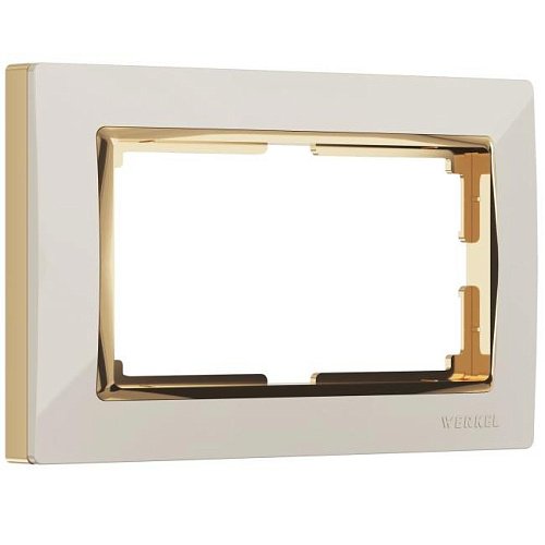 W0081932/ Рамка для двойной розетки Snabb (слоновая кость/золото) Рамка Werkel W0081932/ Рамка для двойной розетки Snabb (слоновая кость/золото)