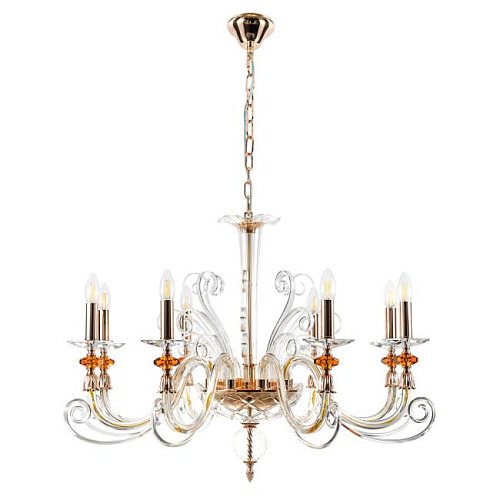 CATARINA SP8 V2 GOLD/TRANSPARENT-COGNAC Подвесная люстра Crystal Lux CATARINA CATARINA SP8 V2 GOLD/TRANSPARENT-COGNAC