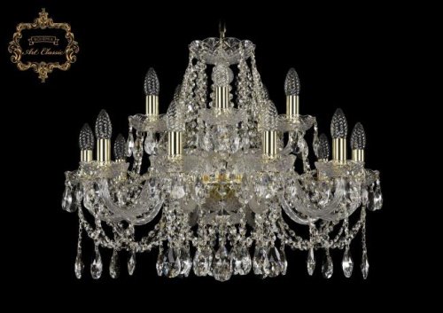 Подвесная хрустальная люстра 11.12 Art Classic 11.12.10+5.240.Gd.Sp