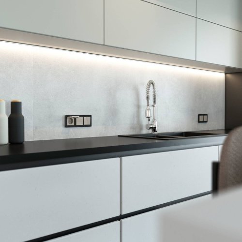 Выключатель Werkel W1223004/ Перекрестный выключатель двухклавишный (дымчатый)