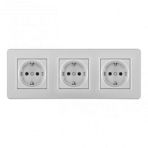 SET16-3-40-1x3 silver Розетка Arte Milano Set16-3 SET16-3-40-1x3 silver