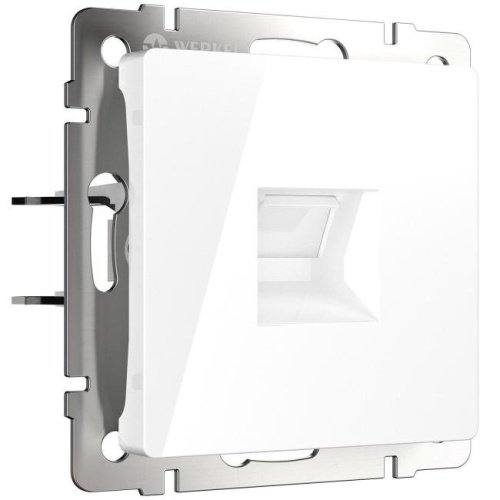 W5120101/ Розетка Ethernet RJ-45 cat. 6A экранированная (белый) Розетка Werkel W5120101/ Розетка Ethernet RJ-45 cat. 6A экранированная (белый)