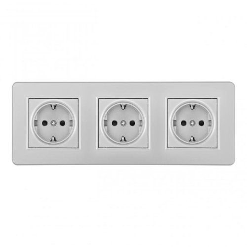 SET16-3-40-1x3 silver Розетка Arte Milano Set16-3 SET16-3-40-1x3 silver