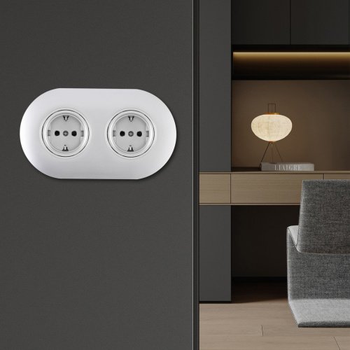 Розетка Arte Milano Set08-2 SET08-2-40-1x2 silver