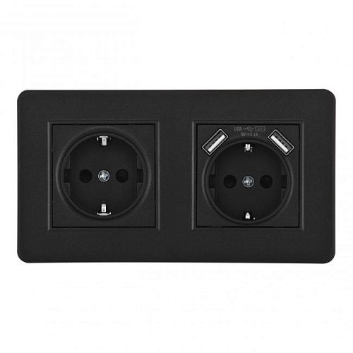 SET16-2-47-1-40-1 black Розетка Arte Milano Set16-2 SET16-2-47-1-40-1 black
