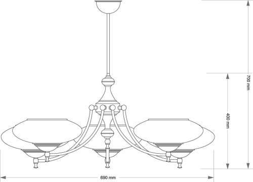 Потолочная люстра Kutek San Marino Klosz SAN-ZW-5(Z)CR