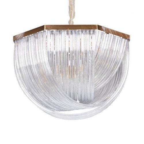 A001-800 L12 brass/clear Подвесная люстра Delight Collection Murano Glass A001-800 L12 brass/clear