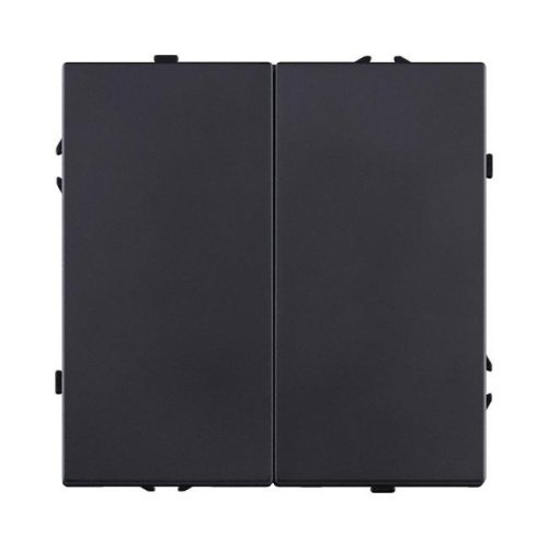 Выключатель кнопочный 2-клавишный 10А/250В, черный матовый Kollinger Eclipse EC-025BK