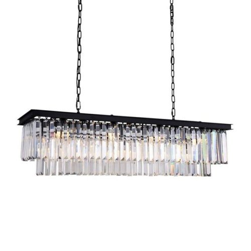 KR0387P-10C/P black/frost Подвесная люстра Delight Collection 1920s Odeon KR0387P-10C/P black/frost