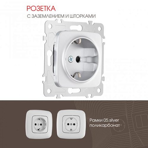 205.40-1.silver Розетка Arte Milano Am-205 205.40-1.silver