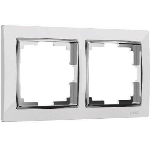W0021901/ Рамка на 2 поста Snabb (белый/хром) Рамка Werkel W0021901/ Рамка на 2 поста Snabb (белый/хром)