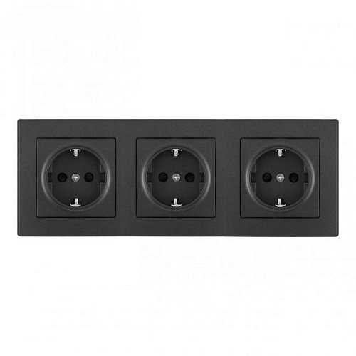 SET06-3-40-1x3 black Розетка Arte Milano Set06-3 SET06-3-40-1x3 black
